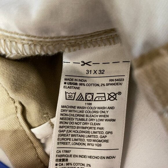 GAP GAPFLEX5 Pants Mens 31x32 Athletic Fit Tan Stretch Taper Flat Front NEW - Picture 11 of 12